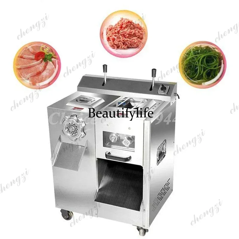 AB AB02 Multi Functional Commercial Electric Stainless Steel Meat Grinder Detachable Mincer Meat Slice Shredded Meat Dice