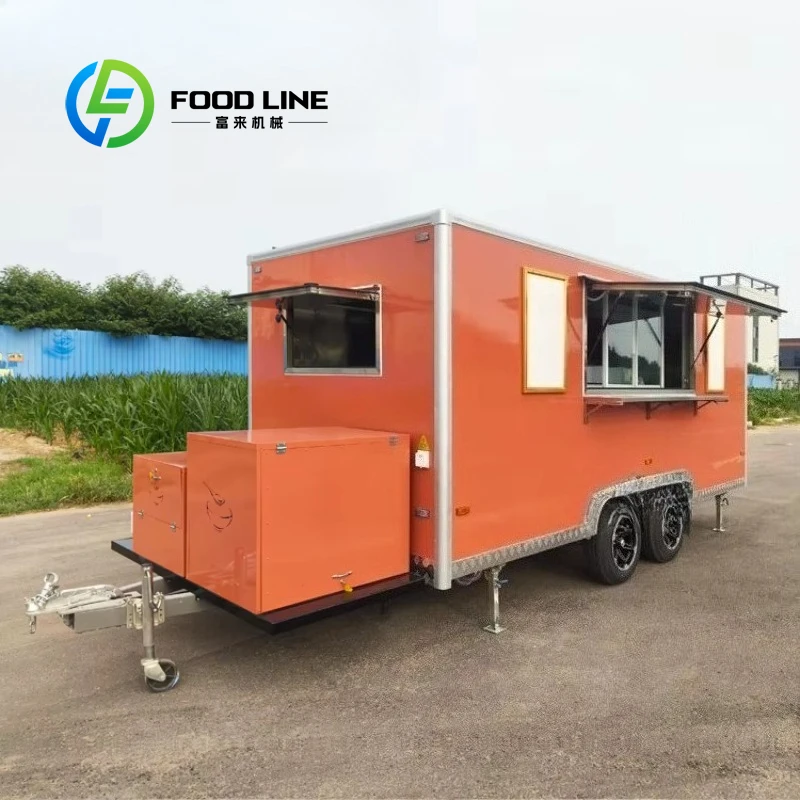 Mobile Concession Food Trailer with Full Kitchen for Cocktail Coffee Bar Hot Dog Burger Pizza Catering Business Customized