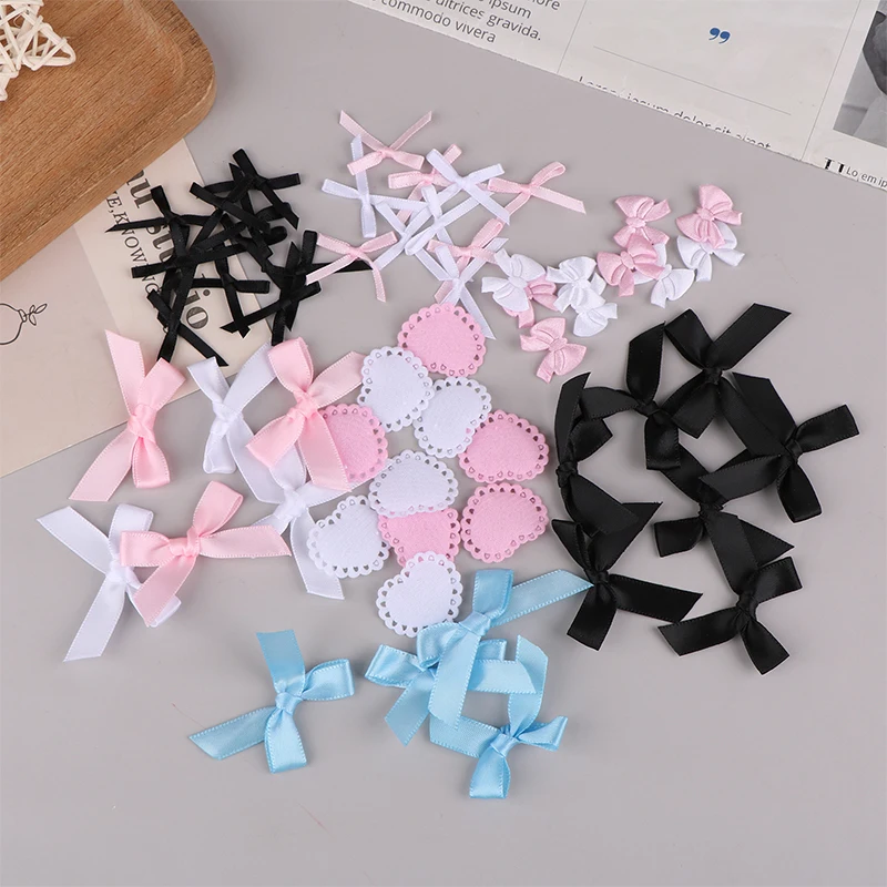 10Pcs/pcak Pink White Bow Heart Material Card Cover DIY Decoration Kpop Photocard Holder Material Accessories Gift