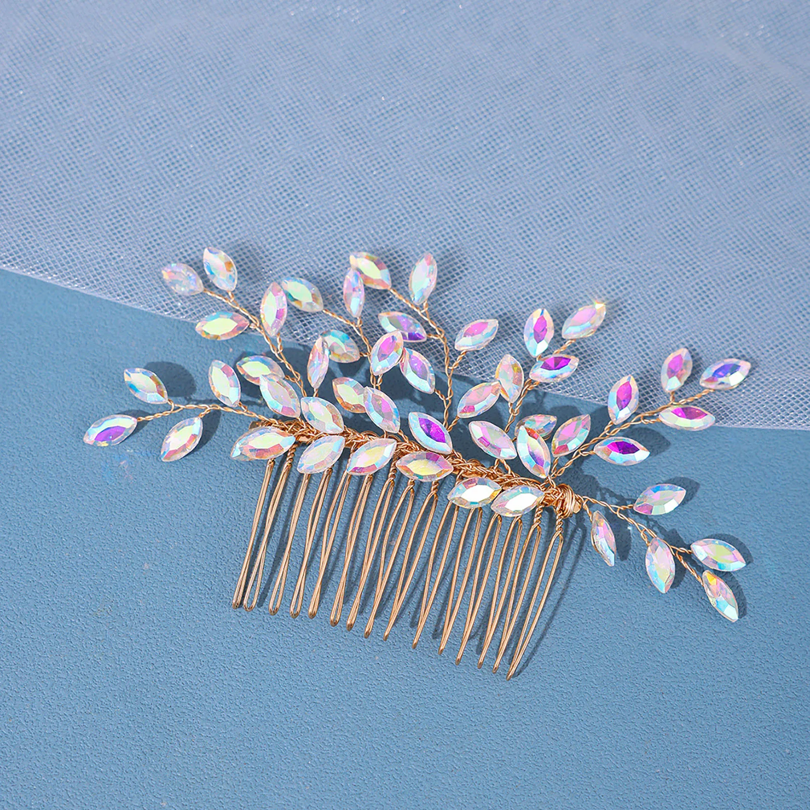 Hair Jewelry Hair Comb for Women Stable Grip Handmade Headwear with Smooth Teeth for Gown Dress Hairstyle Making Tool