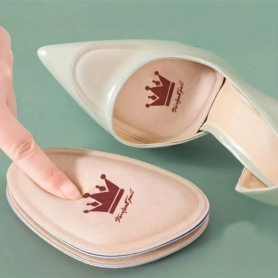 4Pcs Memory Sponge Front Half Insoles for Women High Heels – Non-Slip Metatarsal Pain Relief Forefoot Cushion