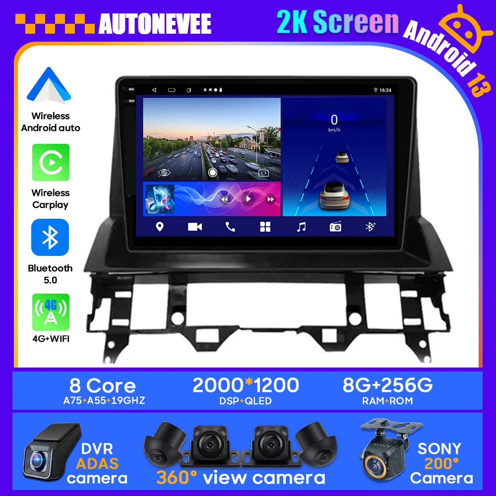 Android Car For Mazda 6 2002 2003 2004 2005 2006 2007 2008 Car Unit Multimedia Carplay BT Android Auto No 2din GPS Player Radio