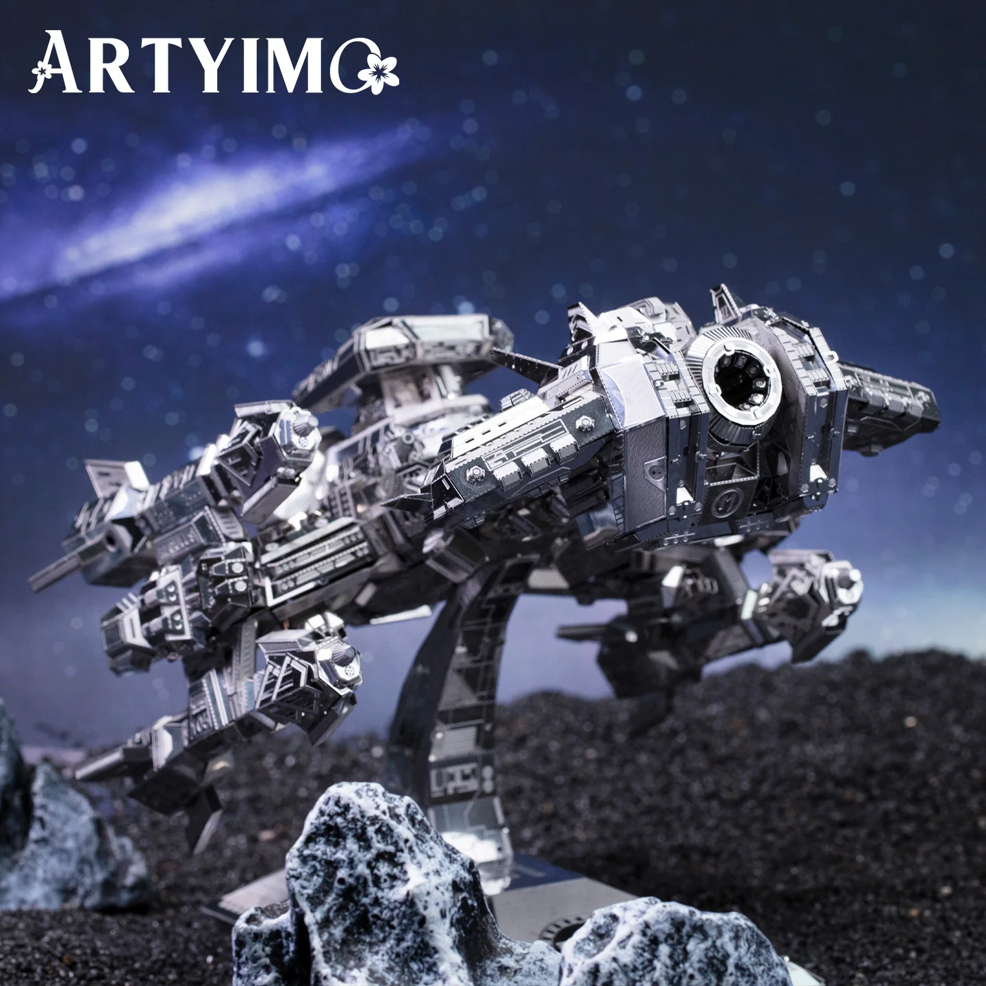 MU Star Destroyer Battleship 3D Metal Puzzle DIY Assembly Kit, Brain Teaser, Office Decor, Birthday Christmas Halloween Gift view 3