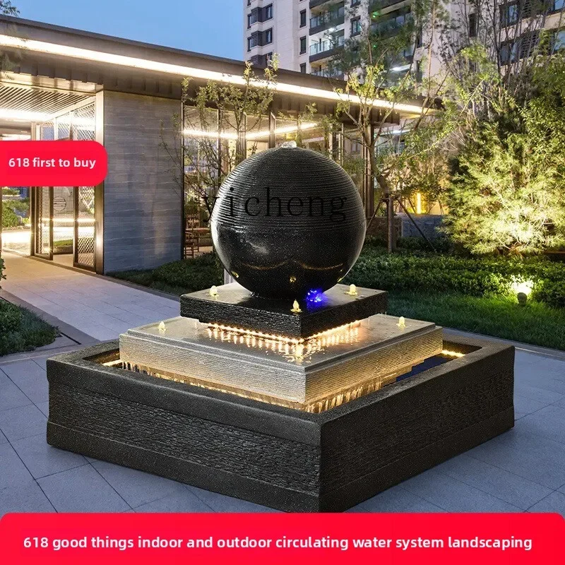 L13- creative simple spherical water ornament living room courtyard landscape outdoor floor transfer fish pond decoration