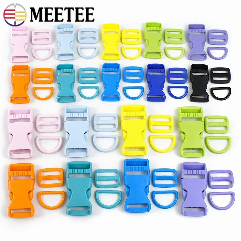 2/5Sets 15/20/25mm Plastic Buckle for Backpack Strap Bag Side Clip Quick Release Clasp Pet Collar Webbing Tri-Glide Slider Hooks