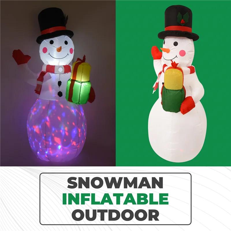 Bom-150cm led iluminado inflável boneco de neve bomba de ar noite lâmpada brinquedos infláveis interior ao ar livre decoração natal
