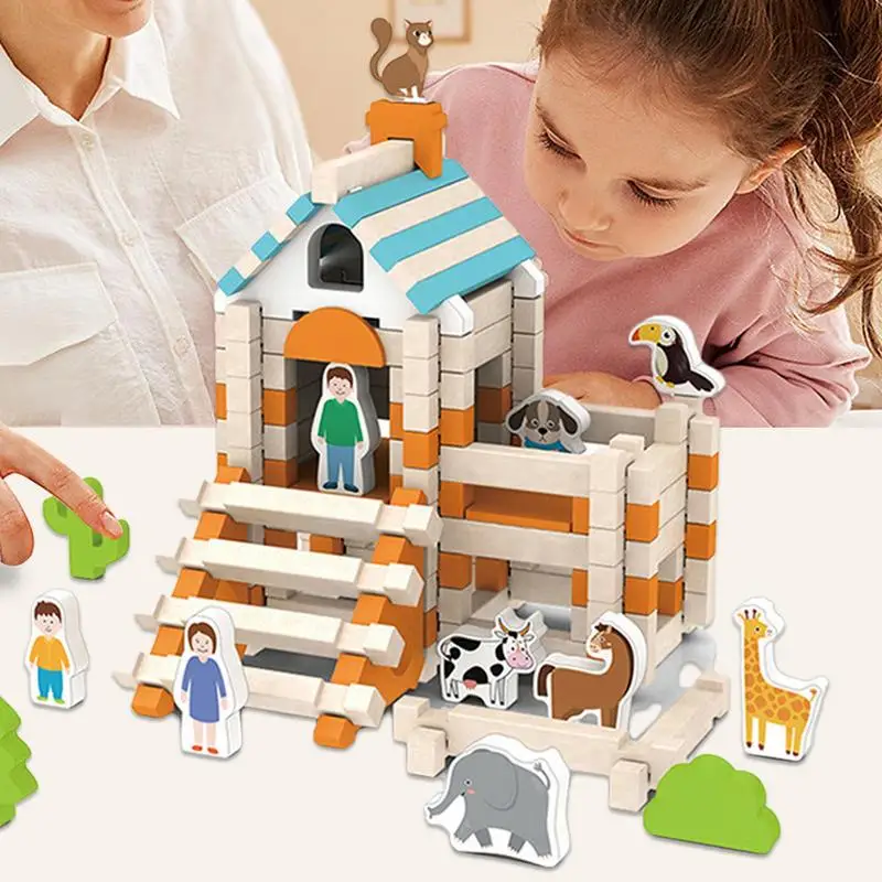 House Hands-On Building Wooden Toys Architecture Building Kit Architecture Building Kit Construction Building Model Set Creative