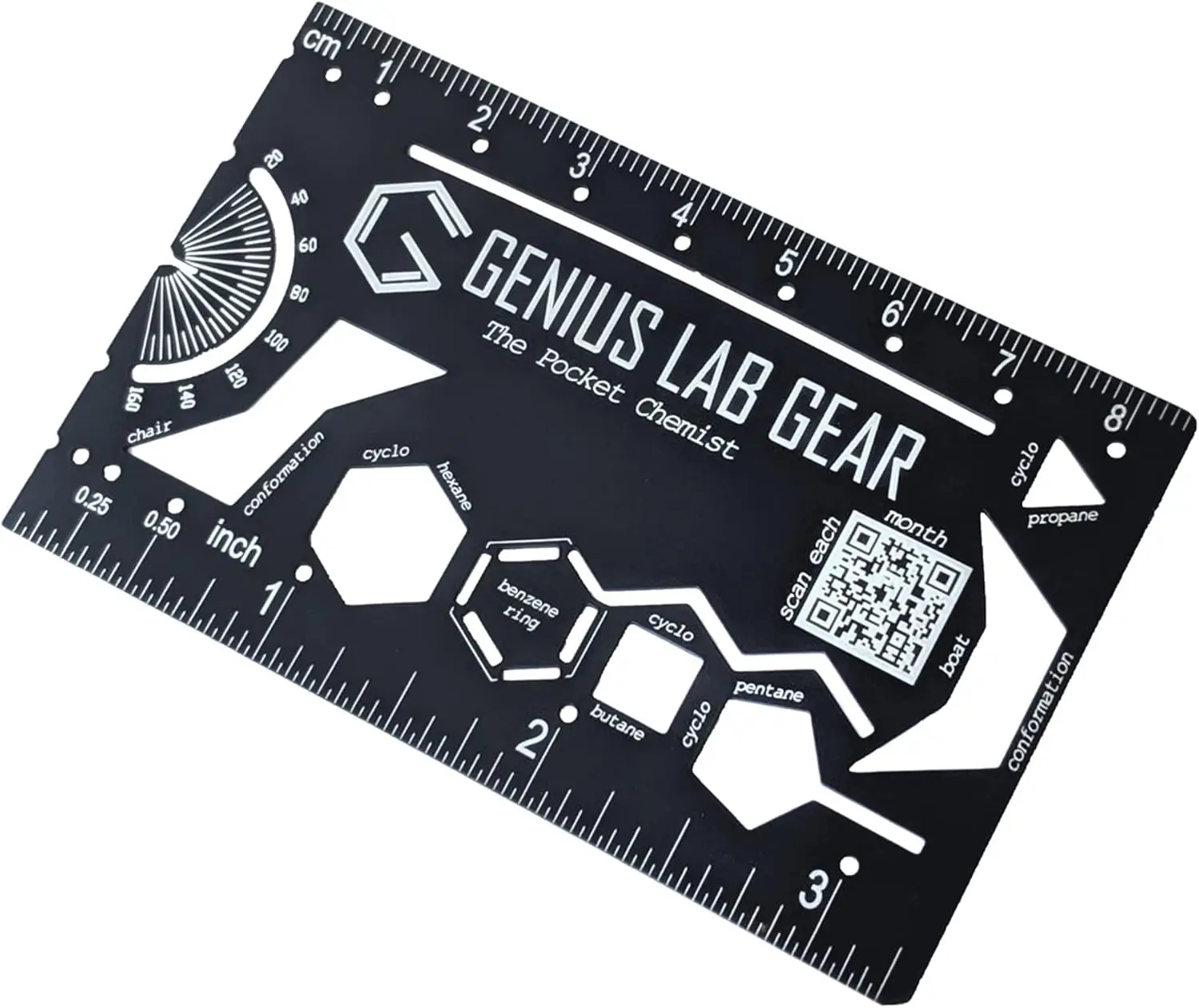 

Organic Chemistry Stencil Template 3 Inch Metal Ruler for Chemists, Engineers, Students - Molecule Drawing Kit