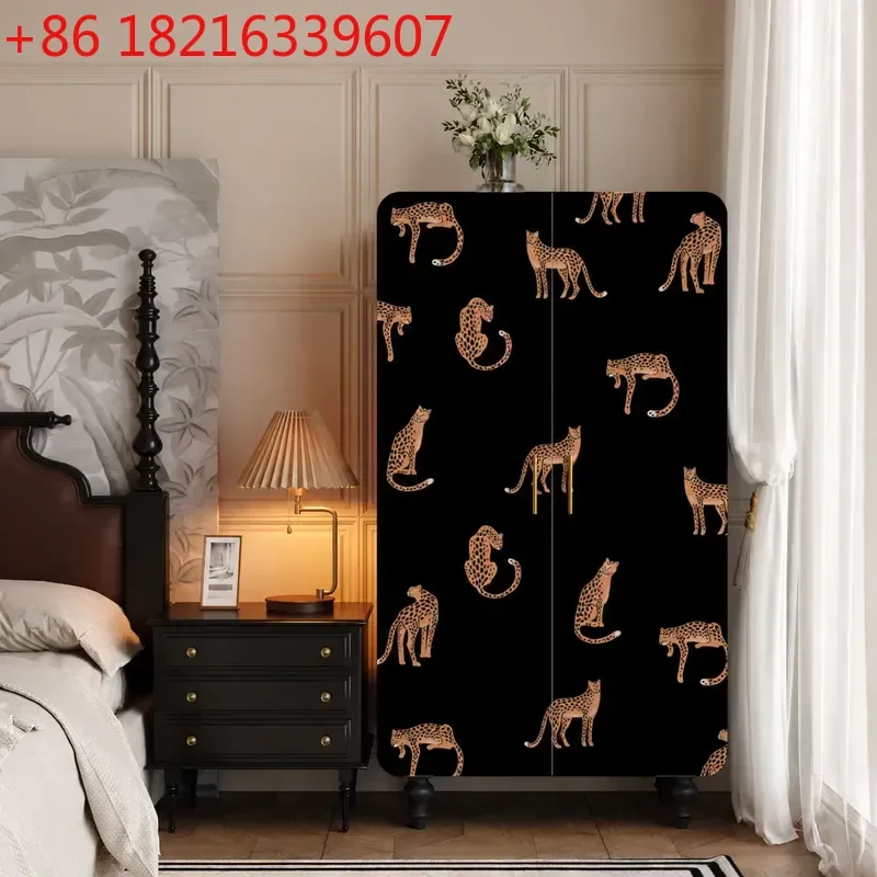 YAORetro Wardrobe Large Capacity Storage Hanging Clothes Cabinet Free Installation Solid Wood Painted Storage Locker for Bedroom