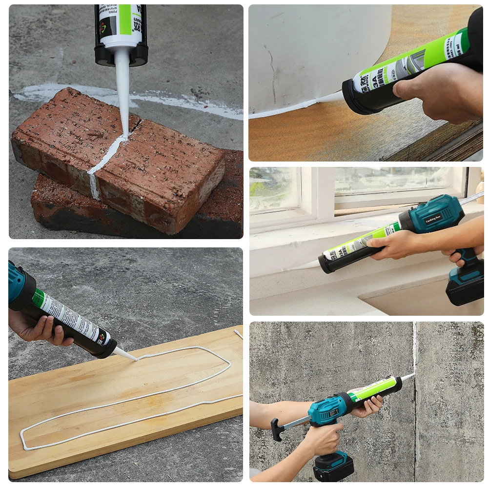 Electric Glue Gun Glass Glue Caulking Gun 4 Speeds Wireless Doors and Windows Electric Sewing Glue Tool for Makita 18V Battery