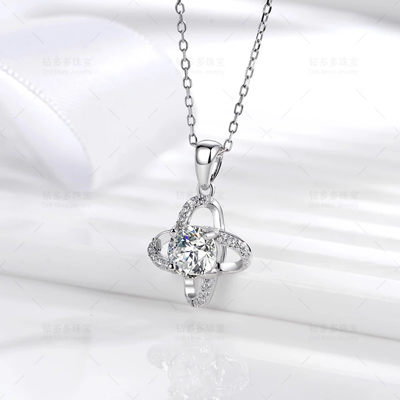 

S925 sterling silver inlaid with 1 carat moissanite imitation diamond ladies niche star clavicle necklace Valentine's Day gi