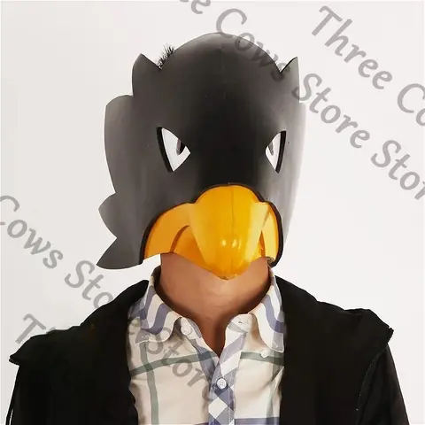 Anime My Hero Academia Tokoyami Fumikage Cosplay máscara de dibujos animados cabeza de pájaro casco equipo que cubre el brazo regalo de Halloween