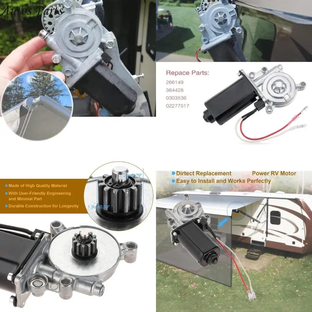 

57BA Upgraded 12V Awning Motor 266149 RVs Power Awning Motor for Trailers & Trucks