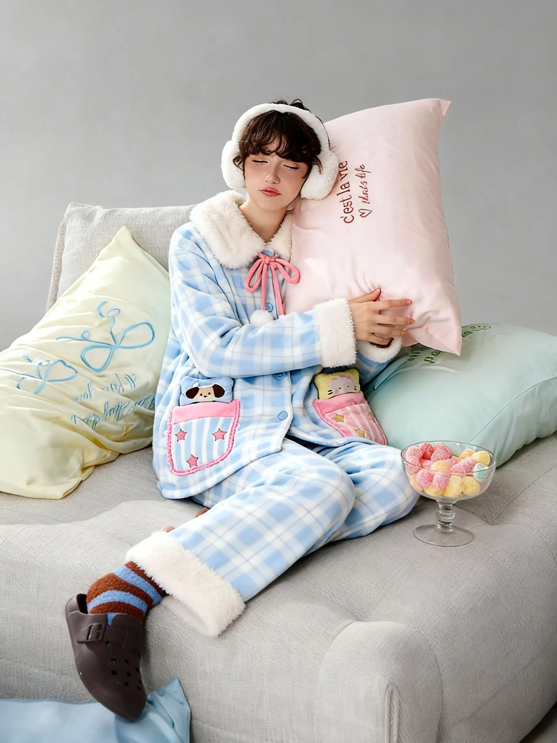 chat-town-2025-autumn-winter-thiened-flannel-pajamas-women's-cartoon-print-spwear-set-comfortable-soft-long-sve-night