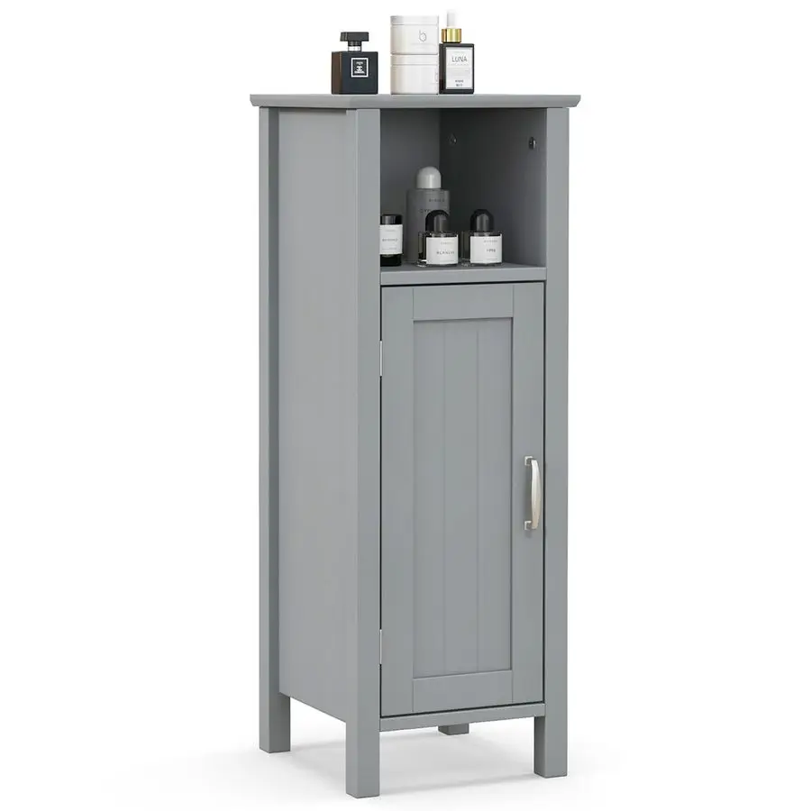 

Narrow Bathroom Storage Cabinet Corner Unit with Open Compartment, Adjustable Shelf, Antitoppling Device, Freestanding Small St