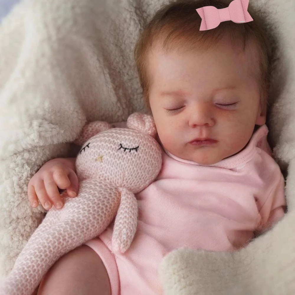 New Face Finished Reborn Baby Doll Alessia Lifelike Hand-Detailed Painted 3D Skin Tone Visible Veins Newborn Toy Gift For Girls