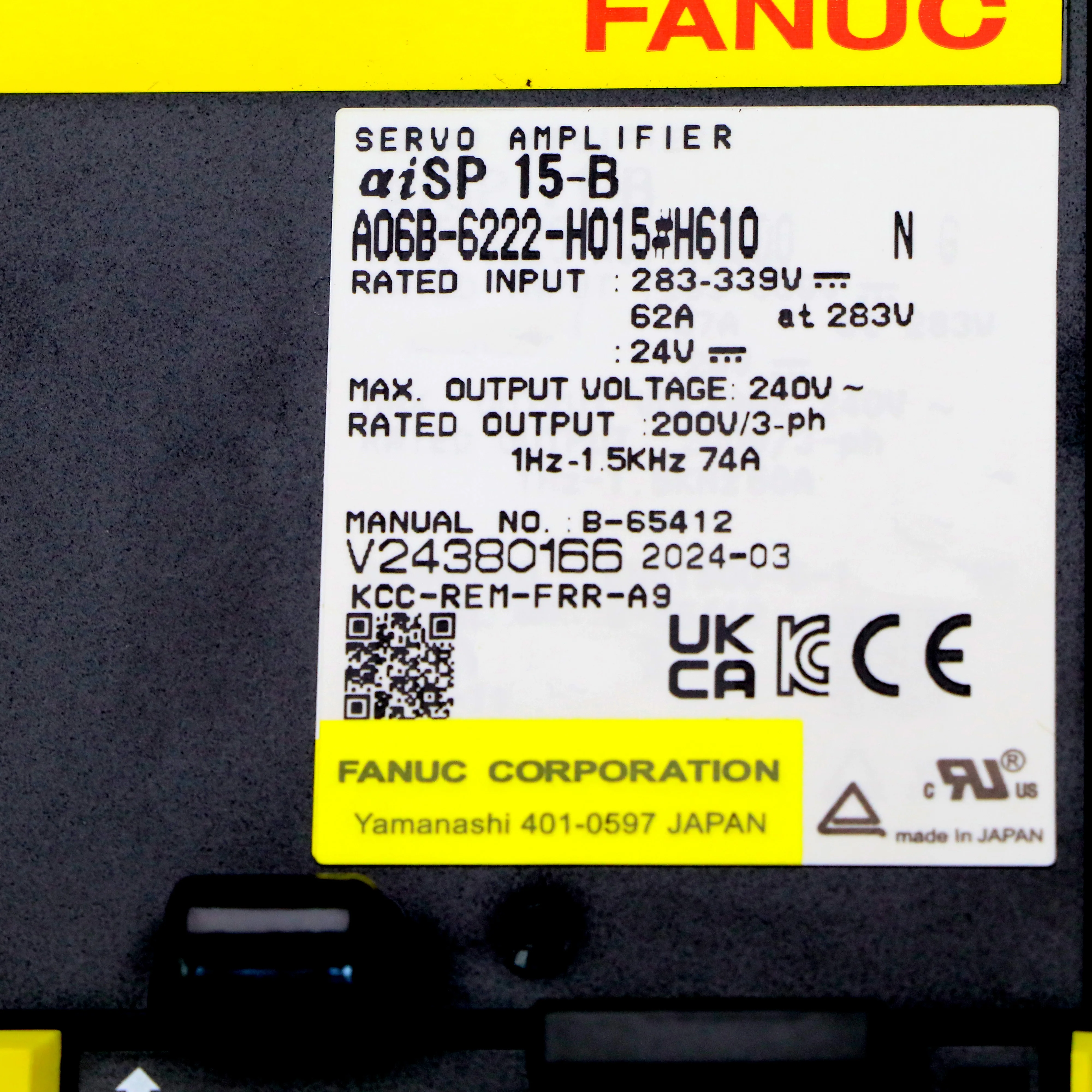 A06B-6222-H015 Fanuc A06B6222H015 With 12 Months Warranty