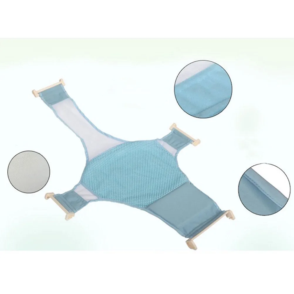 

Сетчатое сиденье для купания младенцев с губчатой подушкой, противоскользящая конструкция для легкой установки и снятия, гамак для ванной для новорожденных, синий