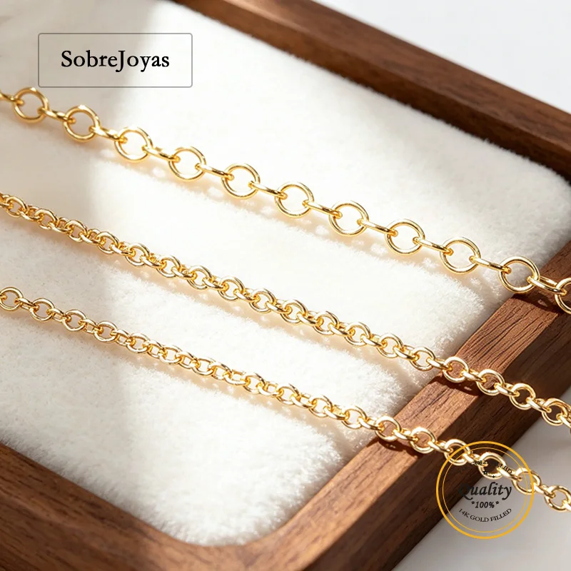 Cable Chain Unfinished Necklace 14K Gold Filled Chain 1.1MM/1.2MM Chain Gold jewelry Minimalist Gold Filled Chain DIY Jewelry