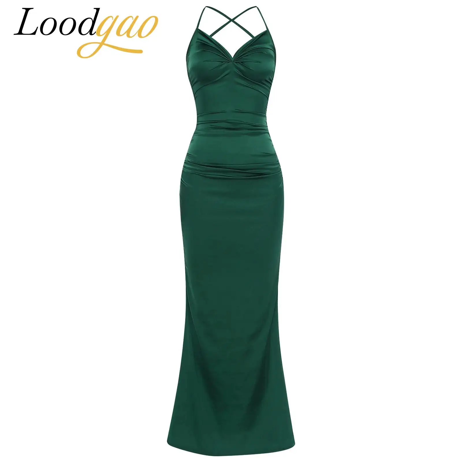2025 Women Spaghetti Strap Hot Sexy Camis Long Backless Dress Banquet Slim Dress Cocktail Party Wedding Guest Evening Dresses