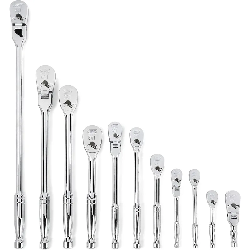 

GEARWRENCH 11 Piece 1/4" 3/8" & 1/2" Drive 84 Tooth Mixed Teardrop Ratchet Wrench Set - 81296A-07