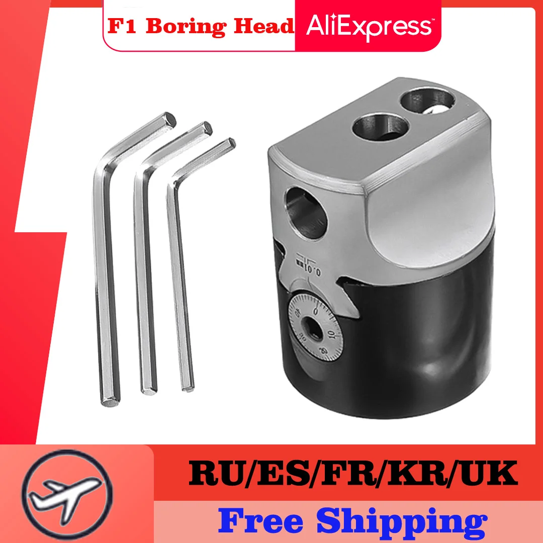 F1 Boring Head Lathe 2/3/4 Inch 50/75/100mm Boring Bar Milling Tool Holder for Lathe F1 Boring Head Connection for Rough Boring