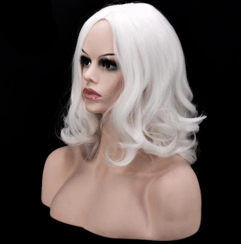 80 cm Natale Babbo Natale Cosplay Parrucca da barba Capelli sintetici Corti Cosplay Uomini Mago Parrucchino bianco Accessori Regalo di Capodanno