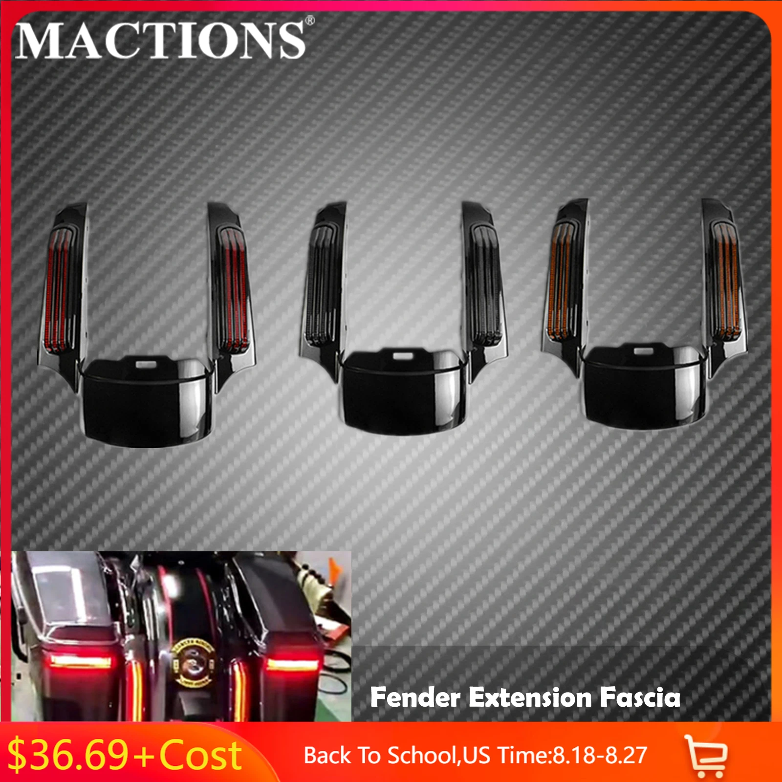 

Motorcycle LED Light Rear Fender Fascia Set For Harley Touring Electra Street Road Glide Road King Ultra Limited FLHTK 2009-2024