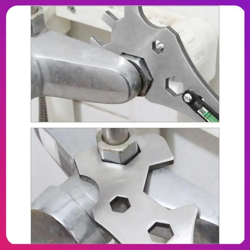

ABKL-Multifunctional Bathroom Wrench Bend Angle Leveling Wrench Shower Faucet Installation Ruler Distance Measuring Tool