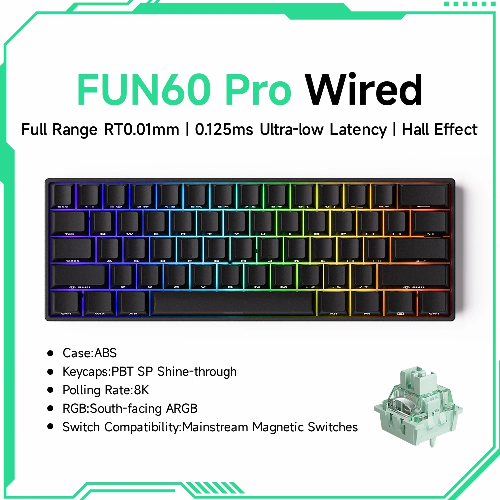 MONSGEEK FUN60 Pro Max HE 60% Wireless Mechanical Keyboard