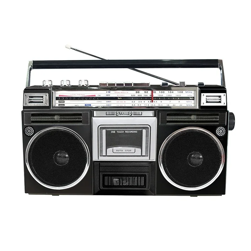 Retro radio stereo old-fashioned tape Bluetooth portable recorder cassette recording two-channel playback U disk transcription