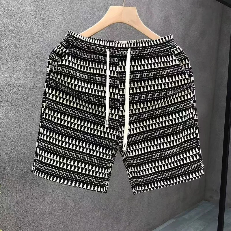 

Новые летние пляжные брюки, свободные и универсальные спортивные повседневные модные мужские прямые шорты с пятью точками