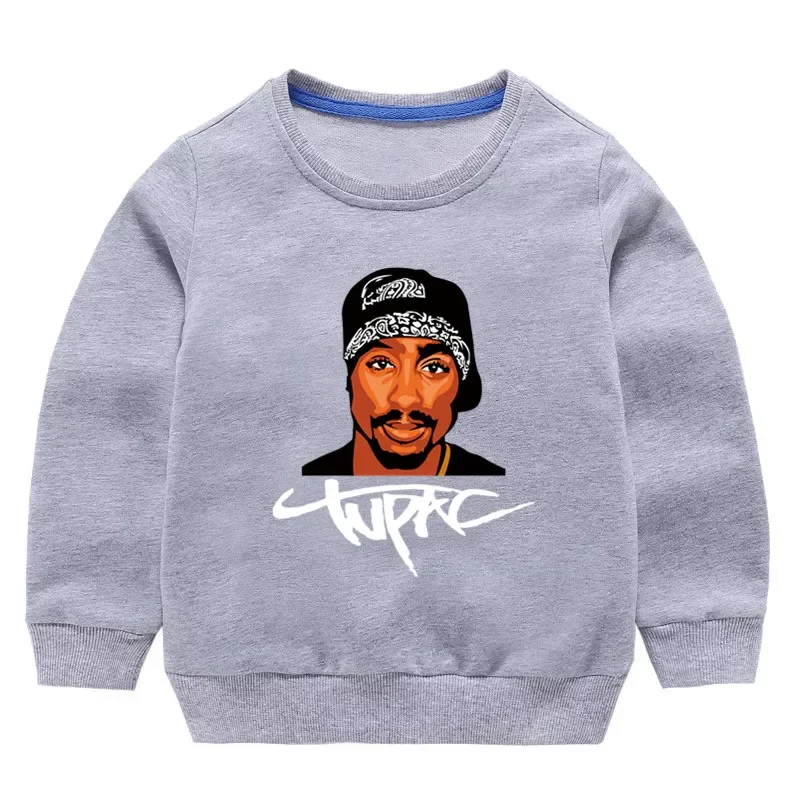 Kids Hoodies Fashion Rapper Tupac Long Sleeve Pullover T Shirts Boys Sweatshirts Toddler Sweatshirt Baby Girls Clothes,KYT287