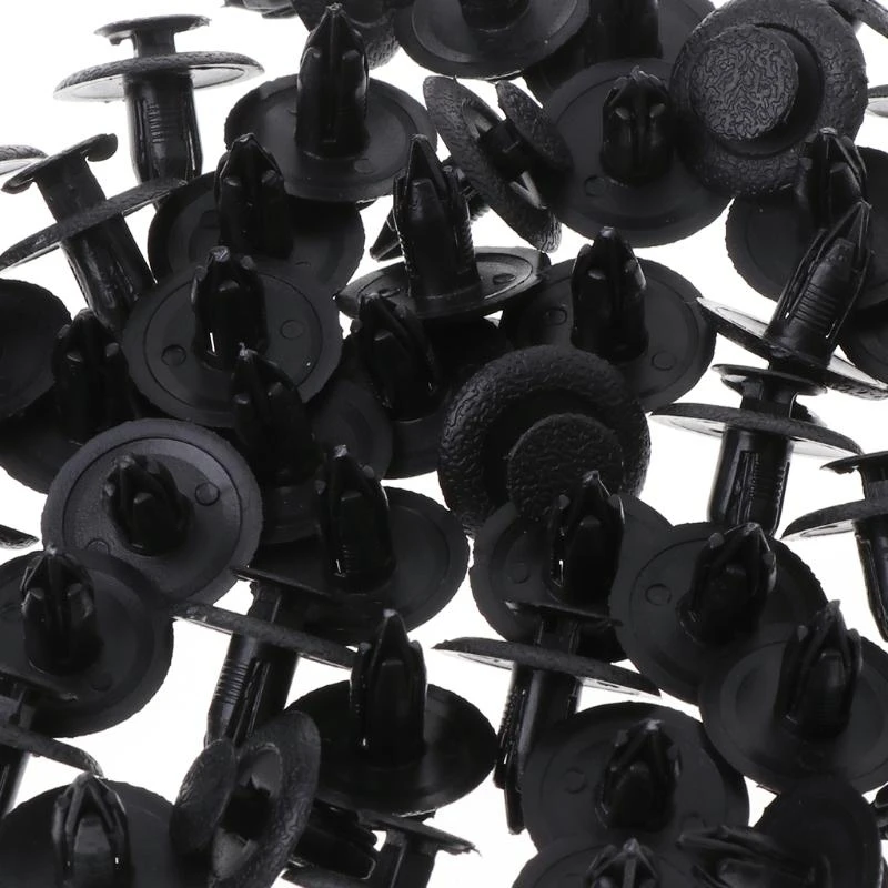 U75F 50 Pcs Black Car Door for Fender Trunk Fastener Panel Clips Rivet 6mm Hole For M