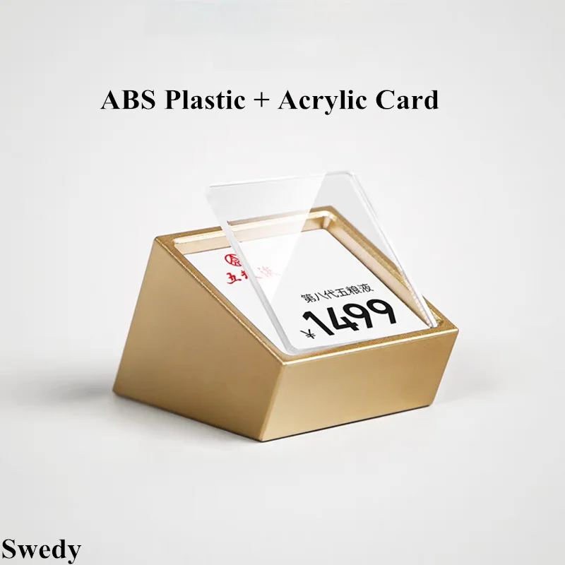 30x30mm Small Acrylic Sign Holder Name Card Price Label Holder Tags Plastic Mini Food Labels Price Paper Card Display Stand