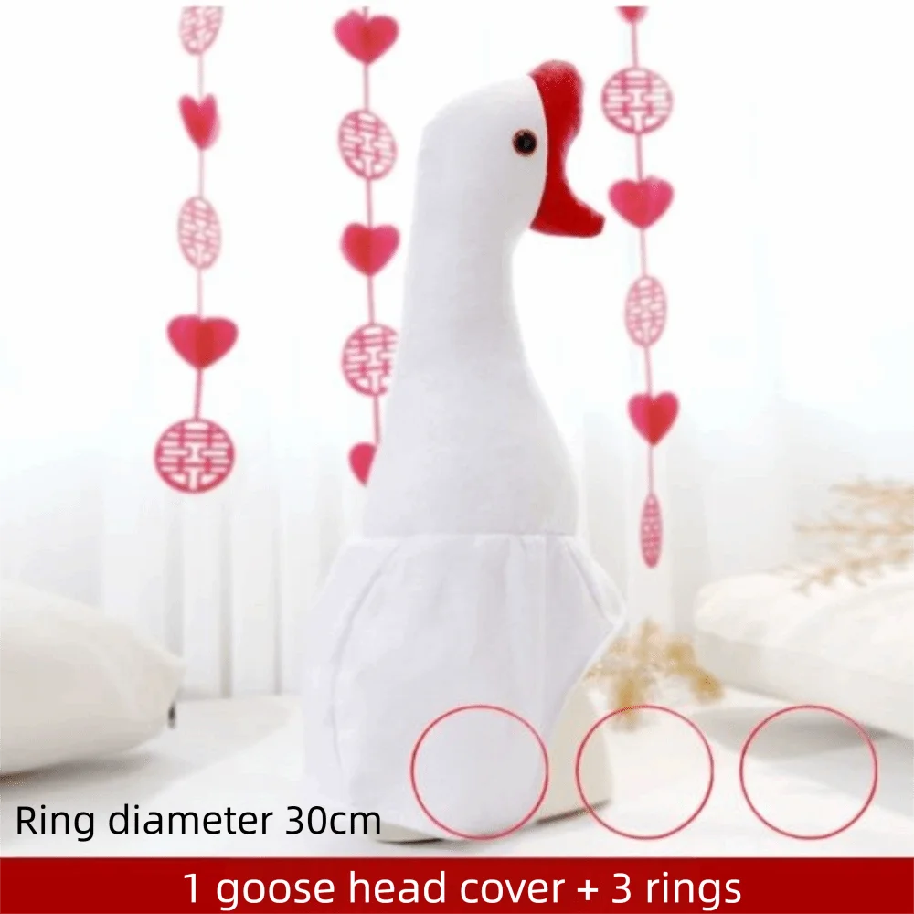 

White/Pink Color Big Goose Headgear Adjustable Design Lightweight Goose Toy Cartoon Goose Hat Soft Plush Goose Cartoon Style