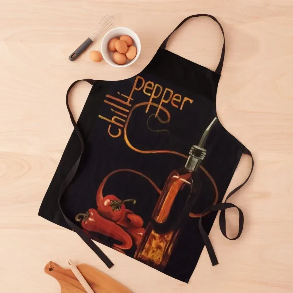 

Chilli Pepper Apron japanese style Men's Kitchen Kitchen Things for women with pocket Apron