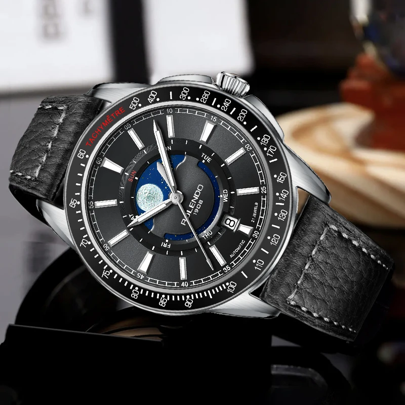 ROLENDO MIYOTA 8205 Movement Watches For Men Automatic Mechanical Watch BGW9 Luminous 42mm Ceramic Bezel Ring 50M Waterproof view 6