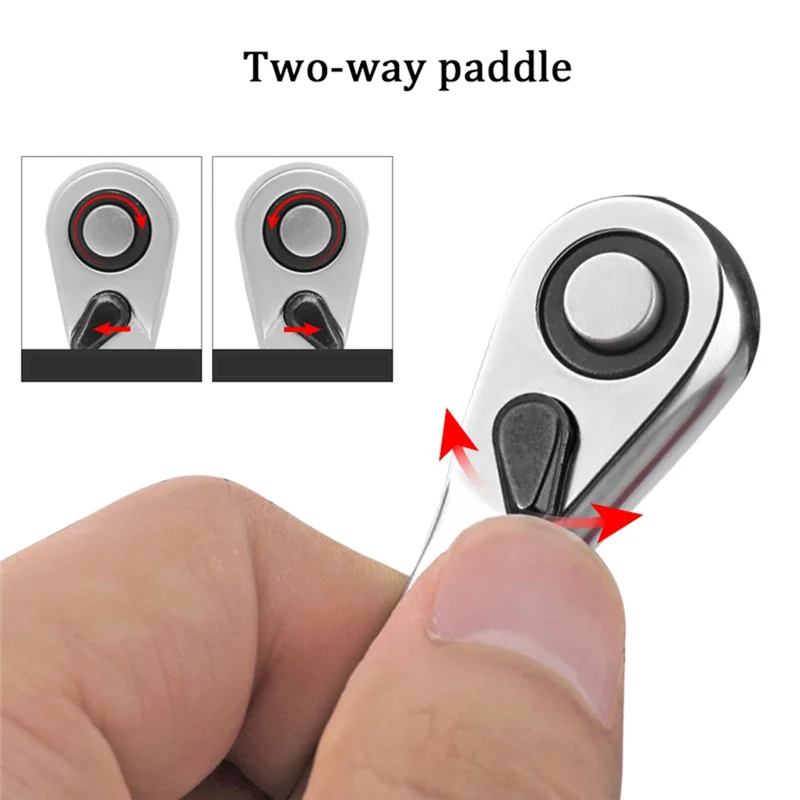 

B17B Double End Portable Ratchet Socket Wrench Mini Multifunctional 2-In-1 Anti-Skid Handle Hand Tool