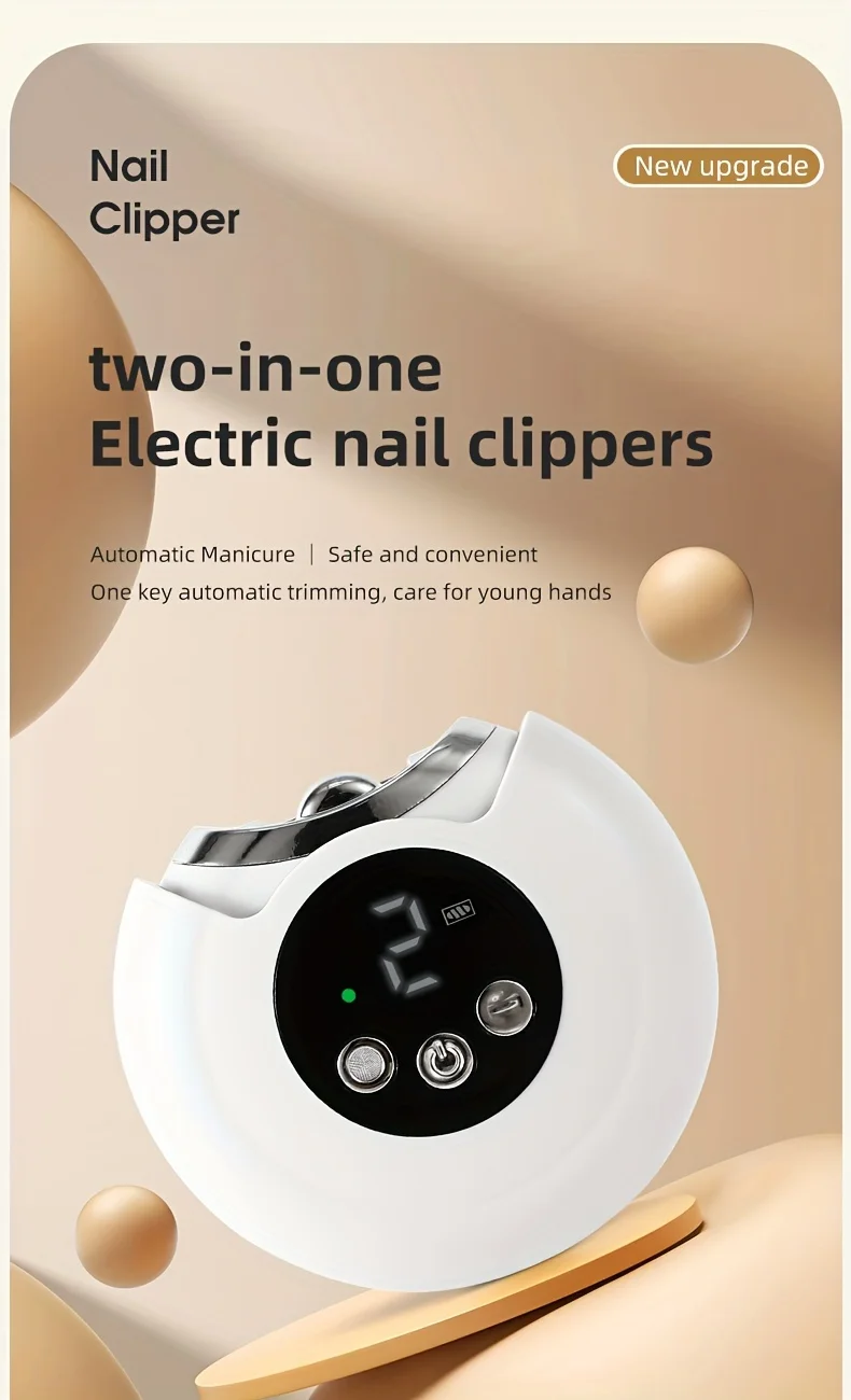 2-in-1-Schleifen und Polieren, automatischer elektrischer Nagelknipser, multifunktionaler tragbarer Nagelschleifer, elektrisches Maniküre-Werkzeug – Detail 1