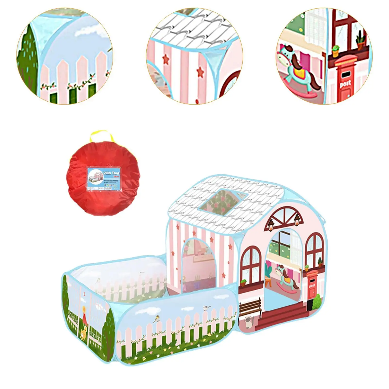 Tienda de juegos para niños con recinto, lectura de estudio, juego imaginativo, Castillo de princesa para parques, Picnics, patio trasero, fiestas de cumpleaños