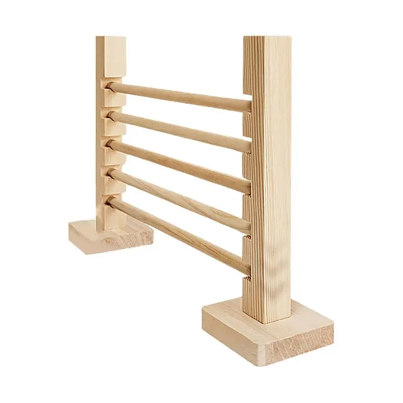 Rabbit Jump Bar Multifunctional Natural Wood Jump Bar Obstacle Game Easy Assembly Height Adjustable Training Hurdles for Rabbit