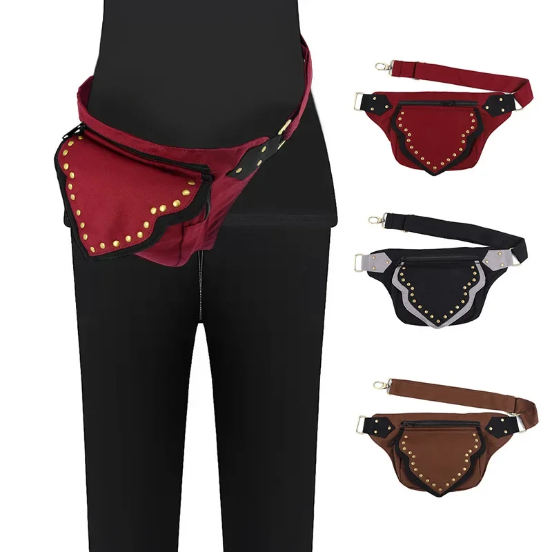 Medieval viking bolsa de dinheiro saco cosplay cinto pendurado retro metal fanny pacote saco de armazenamento ao ar livre moda unisex cintura saco de peito