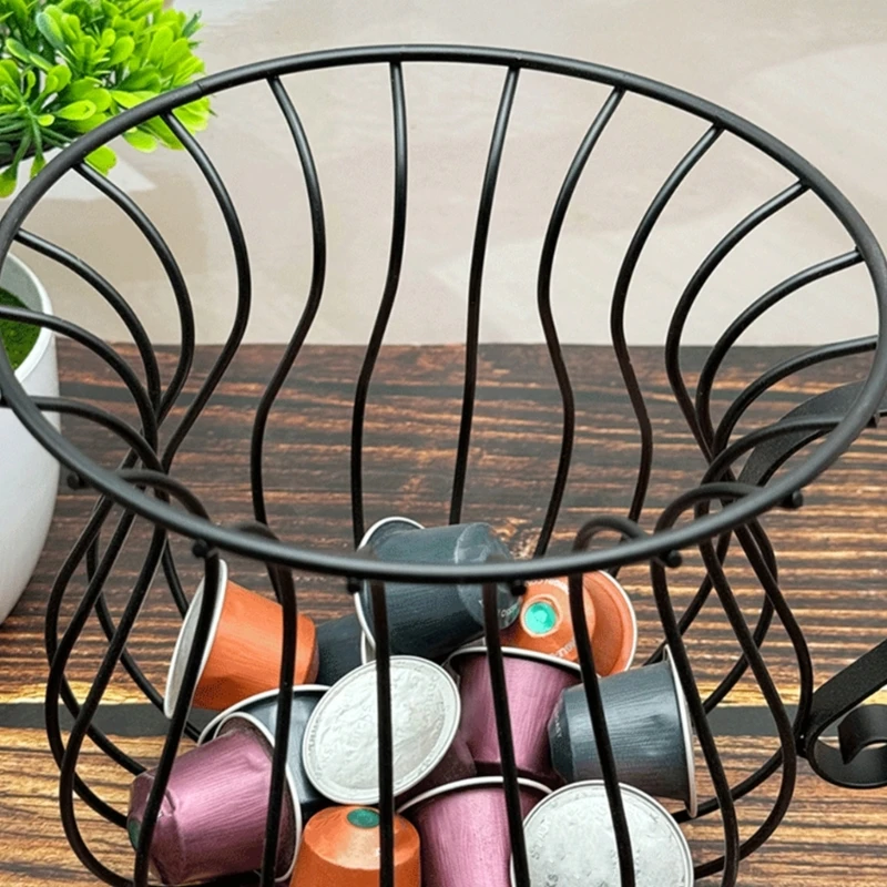 Cesta elegante y elegante para café con diseños de tapas, accesorio para una fácil organización y protección contra la humedad