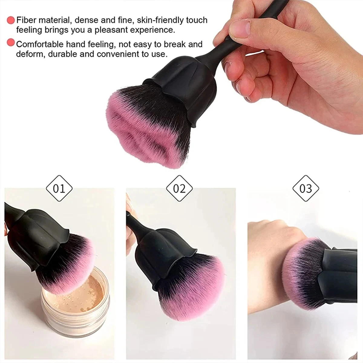 Flower Rose Nail Art Brush Remove Nail Dust Brushes Acrylic UV Gel Polish Powder Cleaning Tool Beauty Makeup Brushes