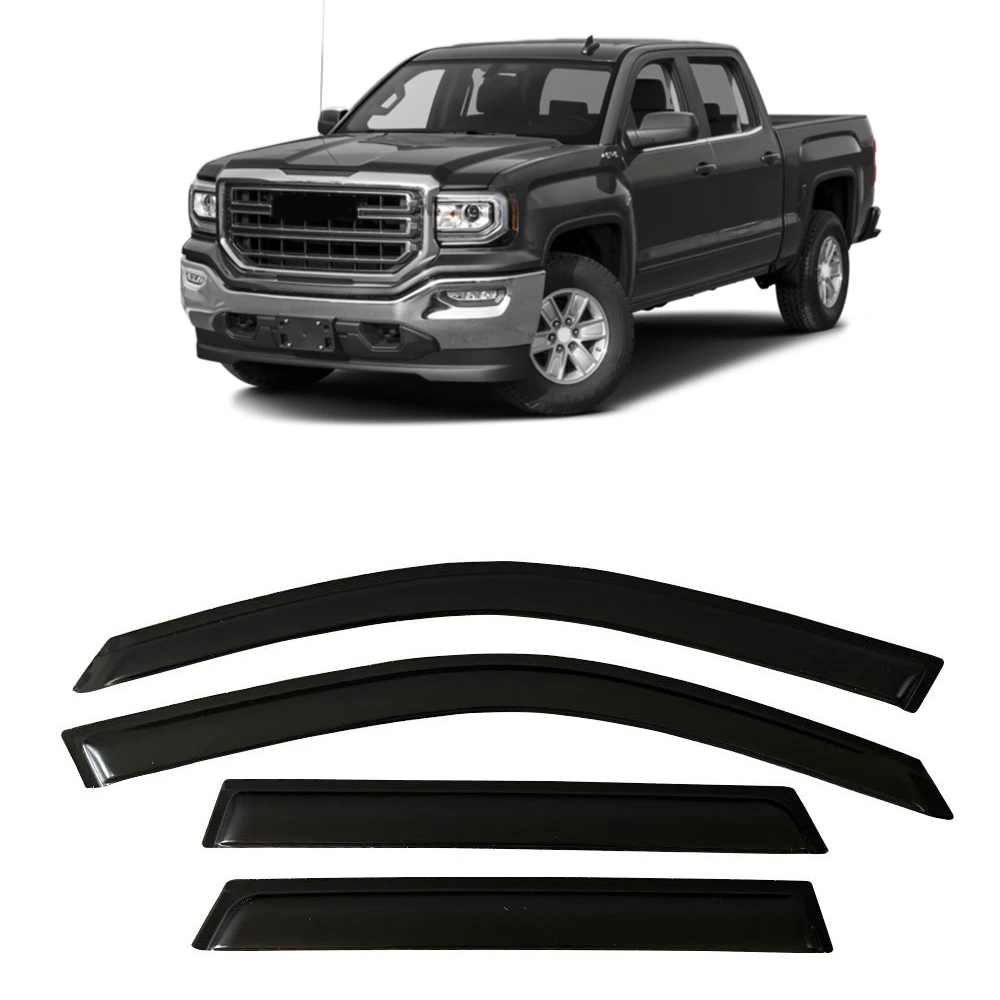

Window Visor for GMC SIERRA 1500 2500HD 3500HD CREW CAB 2014 2015 2016 2017 2018 2019 Wind Deflectors Rain Guards Door Visor