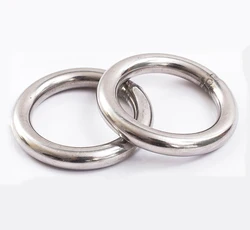 M3-M10 Heavy Duty Welded Round Rings Smooth Solid O Ring 304 Stainless Steel For Rigging Marine Boat Hammock Yoga Hanging Ring