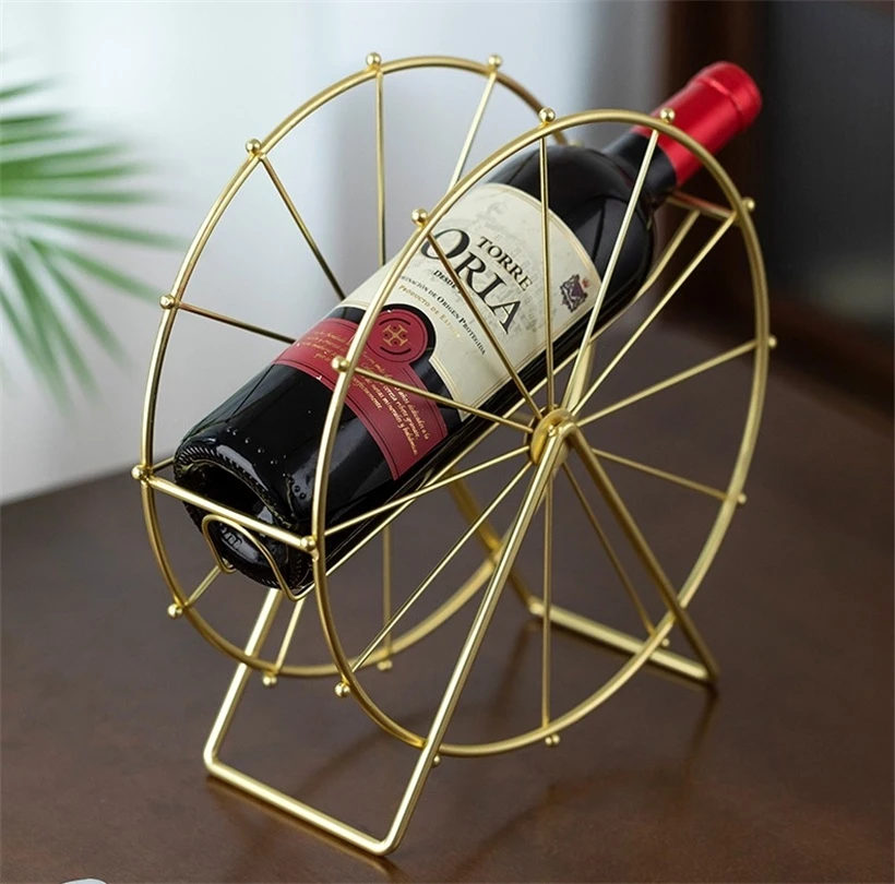 Metal Ferris Wheel Wine Holder Decorative Iron Art Carnival Wine Serving Stand Home Bottle Ornament Cafe Drinkware Bar Handcraft