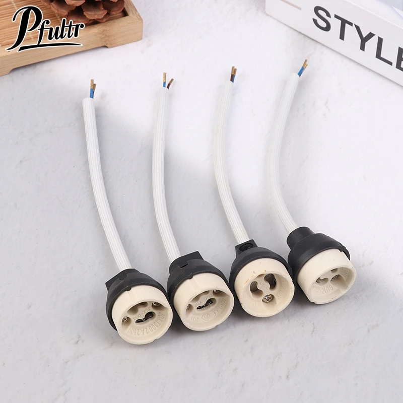 

4Pcs Ceramic GU10 Base Socket Adapter Wire Connector Porcelain Halogen GU10 Lamp Holder LampHolder For LED Spot Light Bulb