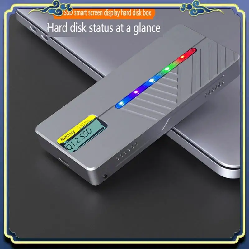 

Portable Smart Display M.2 Solid State Mobile Hard Drive Box Hard Drive Box 10GB Dual Protocol Nvme/Sata Aluminum Alloy Shell